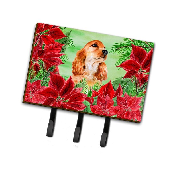 Carolines Treasures Cocker Spaniel Poinsettas Leash or Key Holder - CK1354TH68