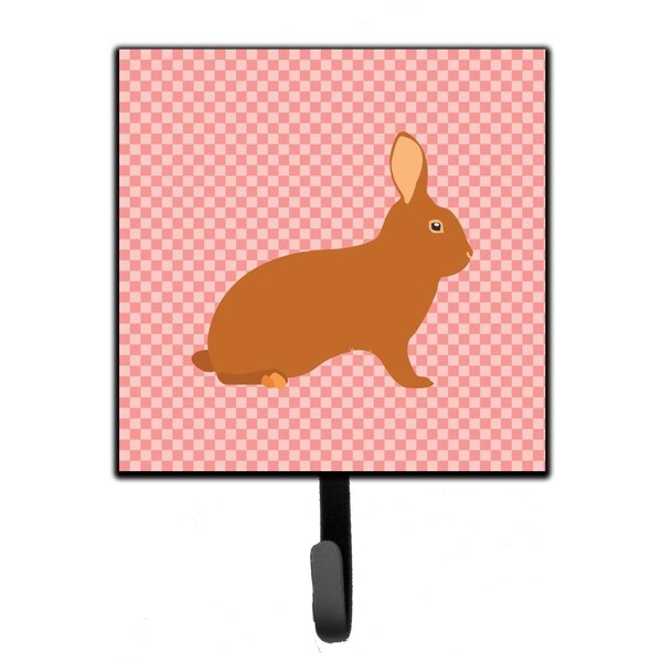 Carolines Treasures Rex Rabbit Pink Check Leash or Key Holder - BB7969SH4