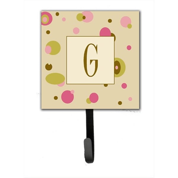 Carolines Treasures Letter G Initial Monogram - Tan Dots Leash Holder Or Key Hook - CJ1004-GSH4
