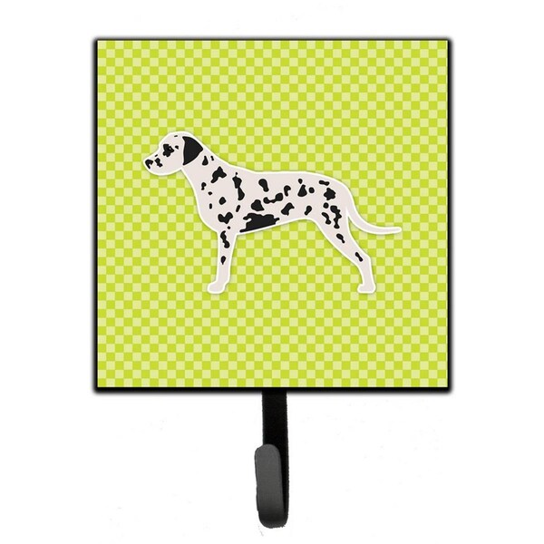 Carolines Treasures Dalmatian Checkerboard Green Leash or Key Holder - BB3783SH4