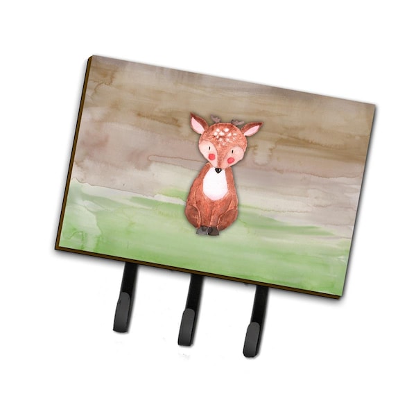 Carolines Treasures Baby Deer Watercolor Leash or Key Holder - BB7442TH68