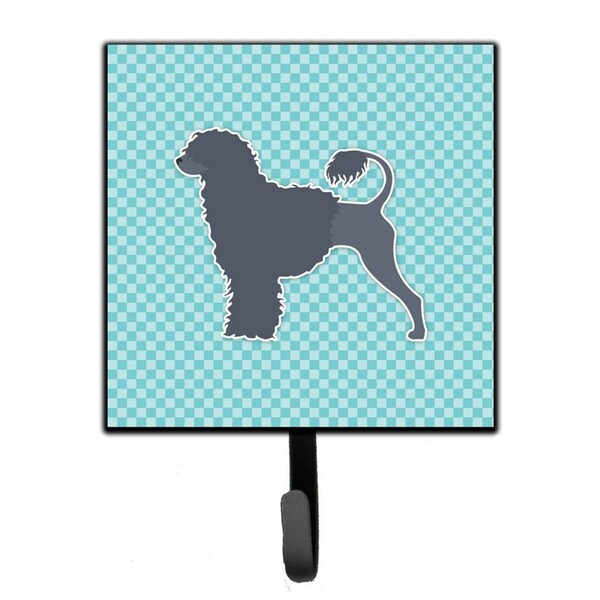 Carolines Treasures Portuguese Water Dog Checkerboard Blue Leash or Key Holder - BB3768SH4