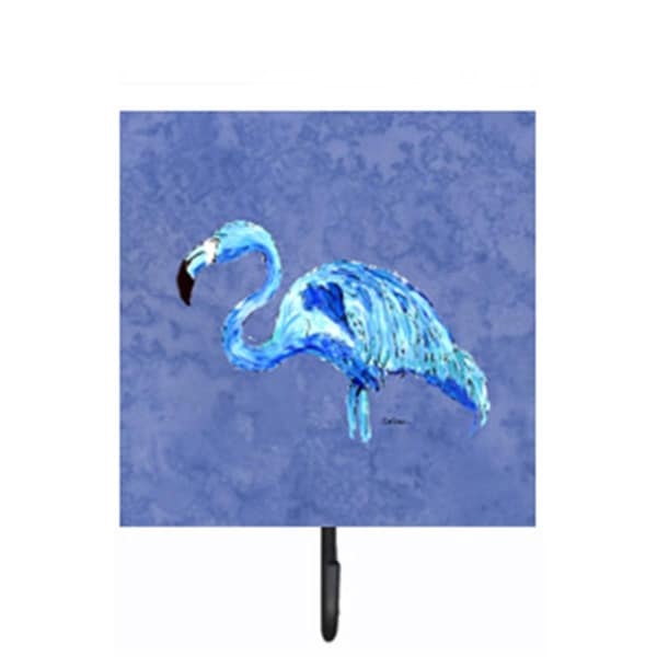 Carolines Treasures Flamingo On Slate Blue Leash Or Key Holder - 8873SH4