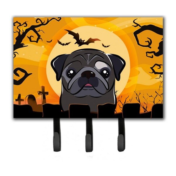 Micasa Halloween Black Pug Leash & Key Holder - MI252703