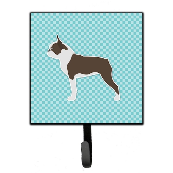 Micasa Boston Terrier Checkerboard Blue Leash or Key Holder - MI224195