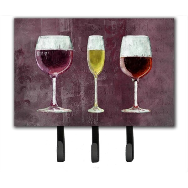 Jensendistributionservices Three Glasses Of Wine Purple Leash Or Key Holder - MI1719745