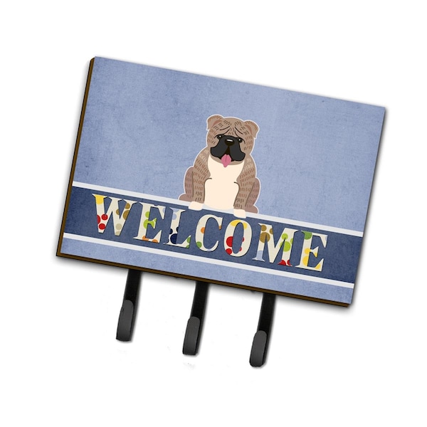 Carolines Treasures English Bulldog Grey Brindle Welcome Leash or Key Holder - BB5707TH68