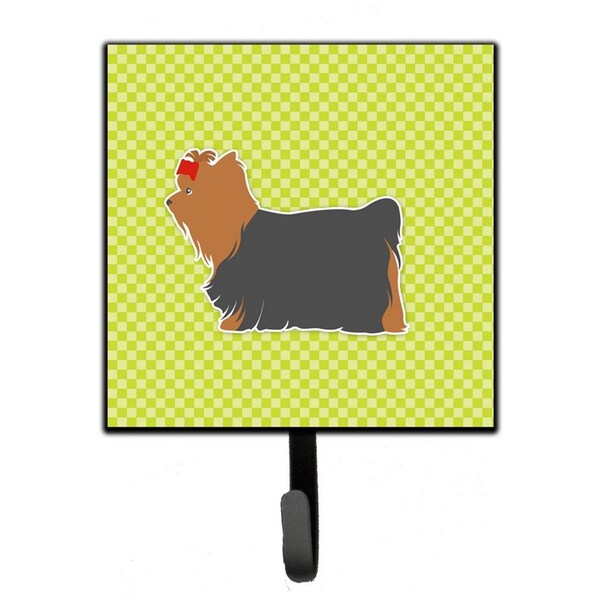 Carolines Treasures Yorkshire Terrier Yorkie Checkerboard Green Leash or Key Holder - BB3834SH4