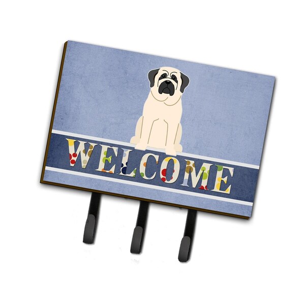Carolines Treasures Mastiff White Welcome Leash or Key Holder - BB5598TH68