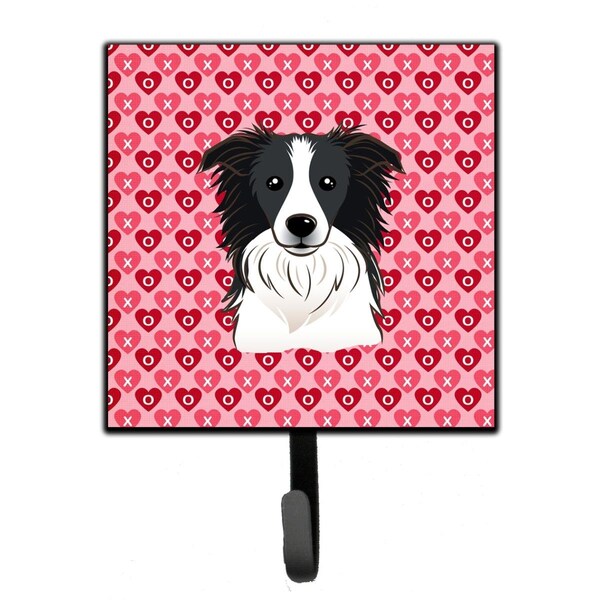 Carolines Treasures Border Collie Hearts Leash or Key Holder - BB5311SH4