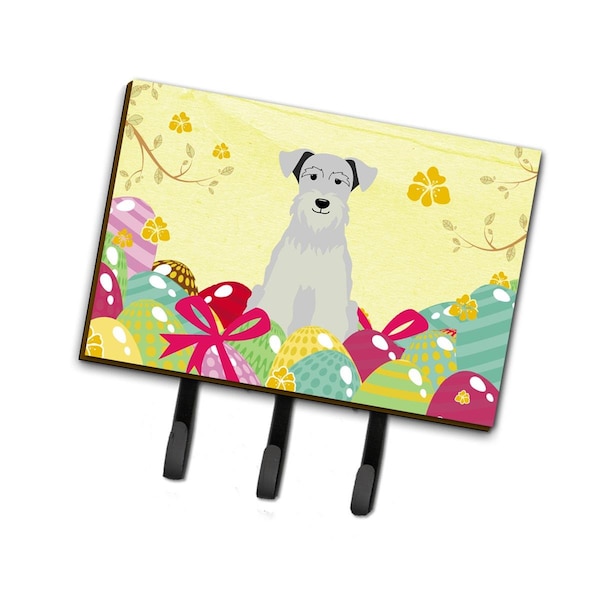 Jensendistributionservices Easter Eggs Miniature Schanuzer White Leash or Key Holder - MI1716673