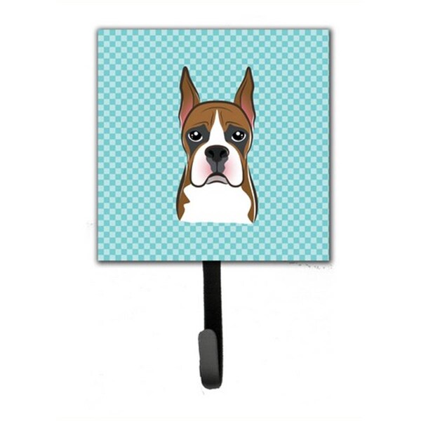 Jensendistributionservices Checkerboard Blue Boxer Leash & Key Holder - MI2103616