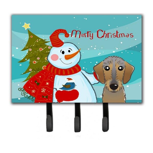 Jensendistributionservices Snowman With Wirehaired Dachshund Leash & Key Holder - MI1720009