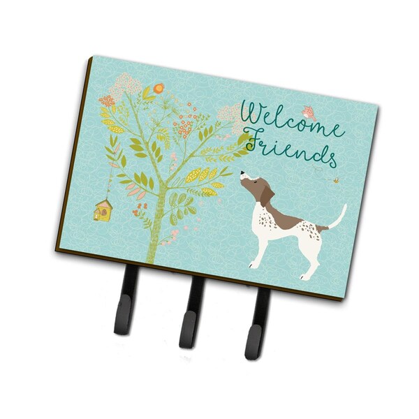 Carolines Treasures Welcome Friends Gun Dog Leash or Key Holder, 6 x 2 x 9 in. - BB7593TH68