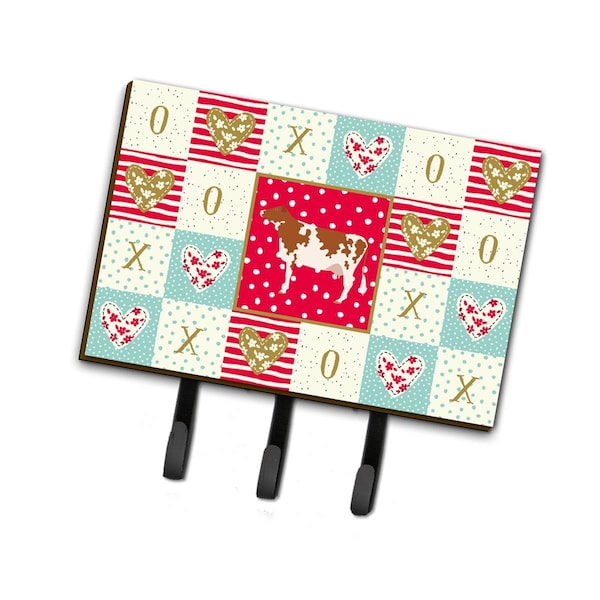 Carolines Treasures 6 x 2 x 9 in. Ayrshire Cow Love Leash or Key Holder - CK5254TH68