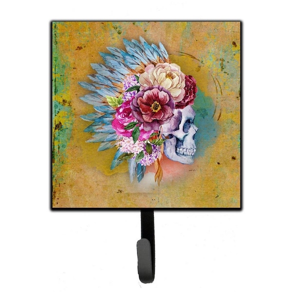 Carolines Treasures Day of the Dead Flowers Skull Leash or Key Holder - BB5129SH4