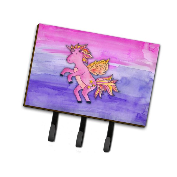 Carolines Treasures Pink Unicorn Watercolor Leash or Key Holder - BB7432TH68