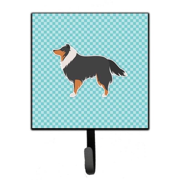 Carolines Treasures Carolines Treasures BB3730SH4 Sheltie & Shetland Sheepdog Checkerboard Blue Leash or Key Holder - BB3730SH4