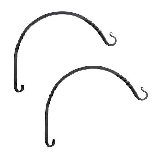 Achla Designs ACHLA Designs WB-04HD-2 18 in. Heavy Duty Arc Bracket; Black - Pack of 2 - WB-04HD-2