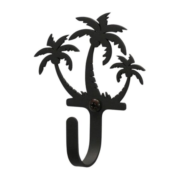 Village Wrought Iron Village Wrought Iron WH-139-S Triple Palm Trees Hook Small - Black - WH-139-S