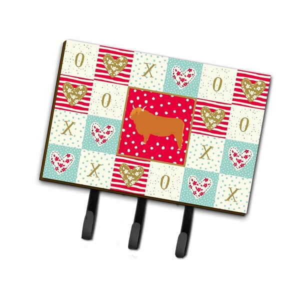 Carolines Treasures 6 x 2 x 9 in. Highland Cow Love Leash or Key Holder - CK5247TH68