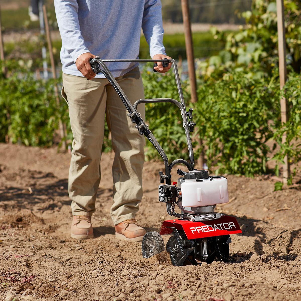 Cultivador de gasolina de 9 pulgadas y 43 cc de 2 tiempos Predator - 58169