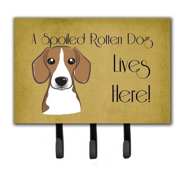 Carolines Treasures Carolines Treasures BB1487TH68 Beagle Spoiled Dog Lives Here Leash & Key Holder - BB1487TH68