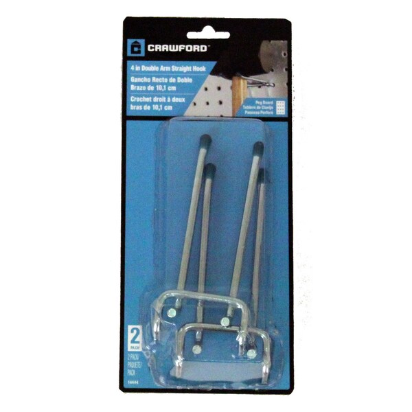 Crawford Crawford Silver Steel 4 in. Peg Hooks 2 pk - 14444