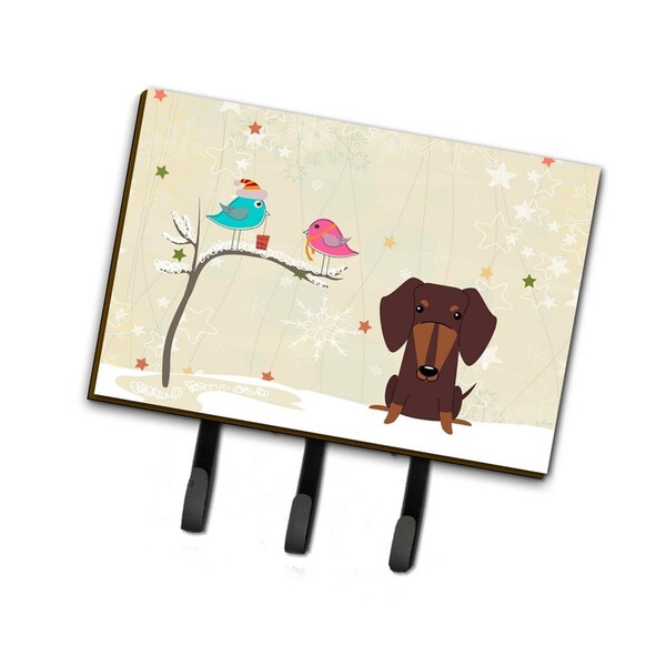 Jensendistributionservices Christmas Presents Between Friends Dachshund Chocolate Leash or Key Holder - MI1711074