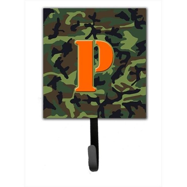 Carolines Treasures Carolines Treasures CJ1030-PSH4 Letter P Initial Monogram - Camo Green Leash Holder Or Key Hook - CJ1030-PSH4