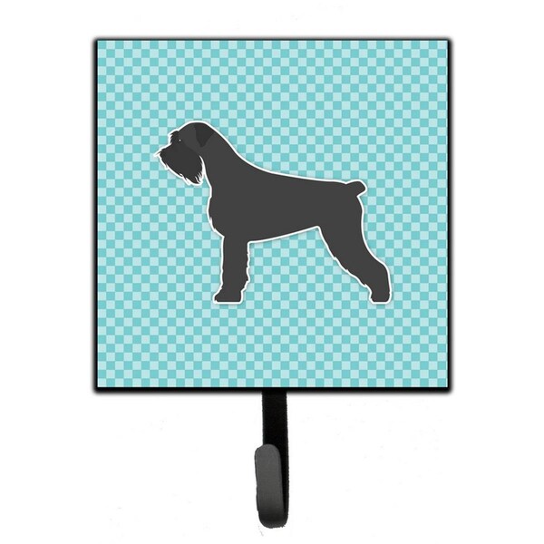 Micasa Giant Schnauzer Checkerboard Blue Leash or Key Holder - MI224845