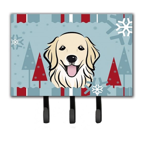 Jensendistributionservices Winter Holiday Golden Retriever Leash & Key Holder - MI1718554