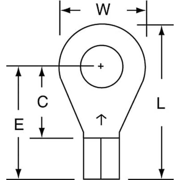 Terminal de anillo no aislado de 3M 12-10 AWG para espiga de 1/4", 500 piezas - MU10-14R/SK