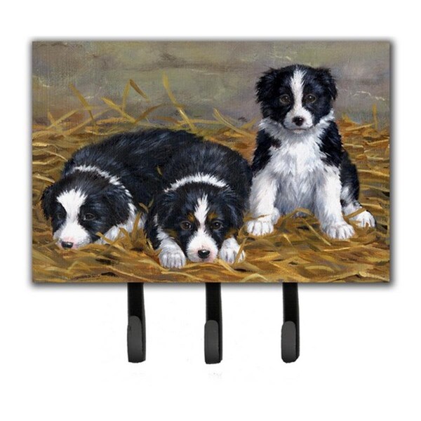 Jensendistributionservices Border Collie Puppies Leash or Key Holder - MI1718305