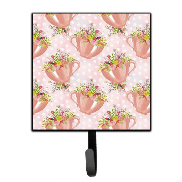 Jensendistributionservices Tea Cup & Flowers Pink Leash or Key Holder, 4.25 x 1 x 7 in. - MI2087127