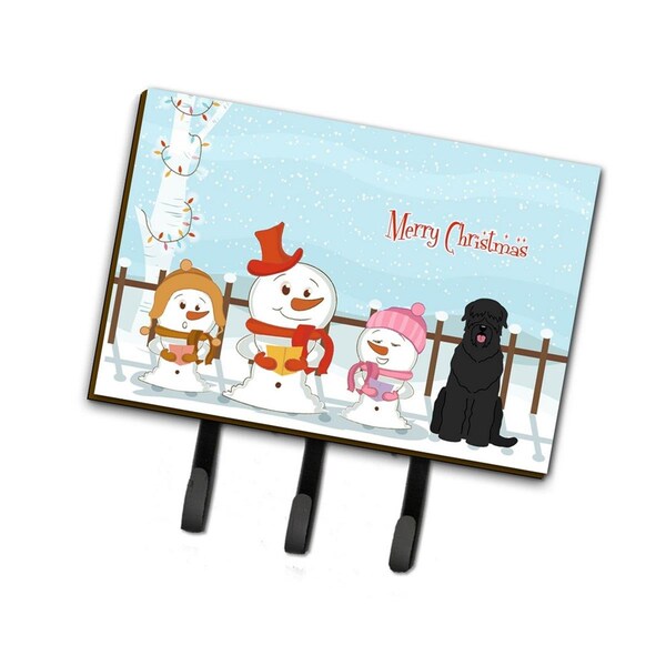 Carolines Treasures Merry Christmas Carolers Black Russian Terrier Leash or Key Holder - BB2357TH68