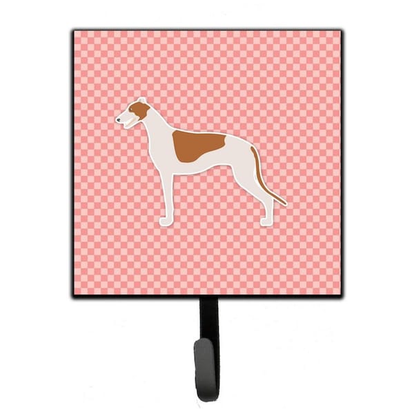 Carolines Treasures Greyhound Checkerboard Pink Leash or Key Holder - BB3605SH4