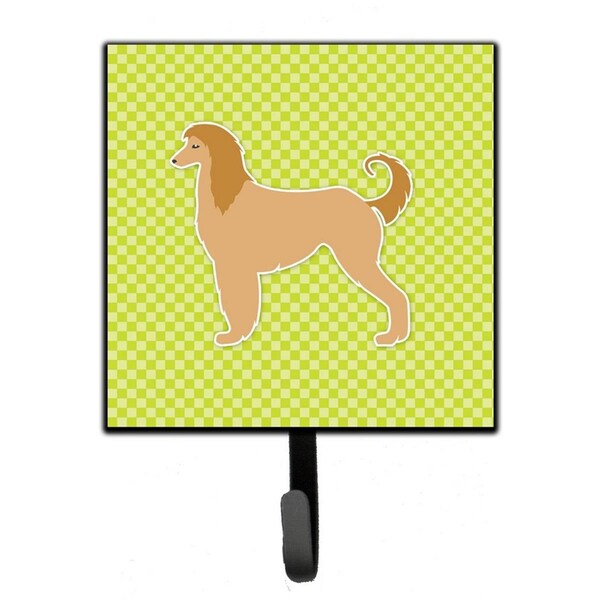 Carolines Treasures Afghan Hound Checkerboard Green Leash or Key Holder - BB3806SH4