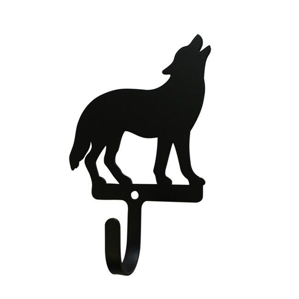 Village Wrought Iron Village Wrought Iron WH-297-S Wolf Standing Wall Hook; Small - WH-297-S