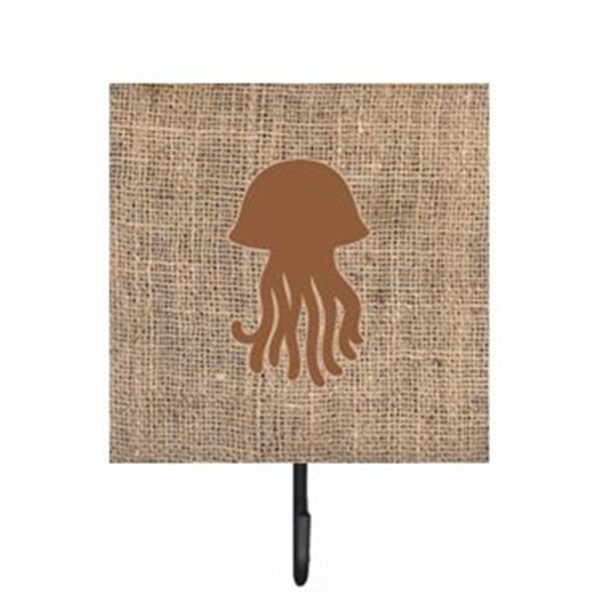 Carolines Treasures Jellyfish Burlap and Brown Leash Or Key Holder - BB1091-BL-BN-SH4