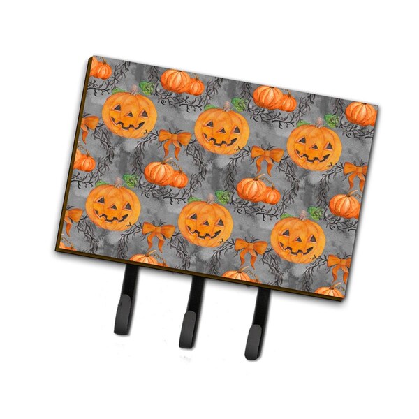 Carolines Treasures Watecolor Halloween Pumpkins Leash or Key Holder, 6 x 2 x 9 in. - BB7521TH68