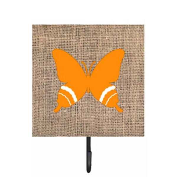 Carolines Treasures Butterfly Burlap And Orange Leash Or Key Holder - BB1034-BL-OR-SH4