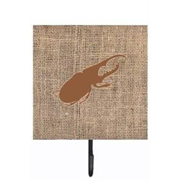 Carolines Treasures Beetle Burlap and Brown Leash Or Key Holder - BB1056-BL-BN-SH4