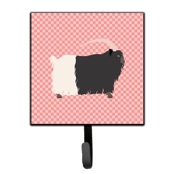 Carolines Treasures Welsh Black-Necked Goat Pink Check Leash or Key Holder - BB7887SH4