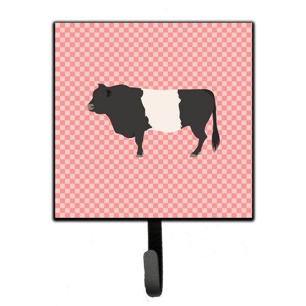Carolines Treasures Belted Galloway Cow Pink Check Leash or Key Holder - BB7831SH4