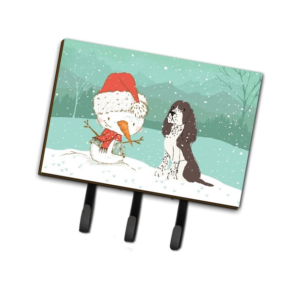 Carolines Treasures Brown English Springer Spaniel Snowman Christmas Leash or Key Holder - CK2074TH68