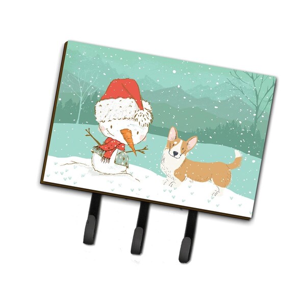Carolines Treasures Cardigan Corgi Snowman Christmas Leash or Key Holder - CK2063TH68
