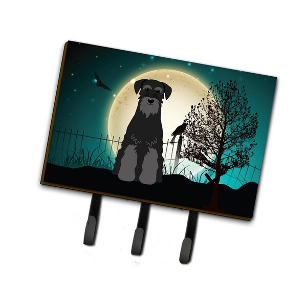 Jensendistributionservices Halloween Scary Standard Schnauzer Black Leash or Key Holder - MI1708658