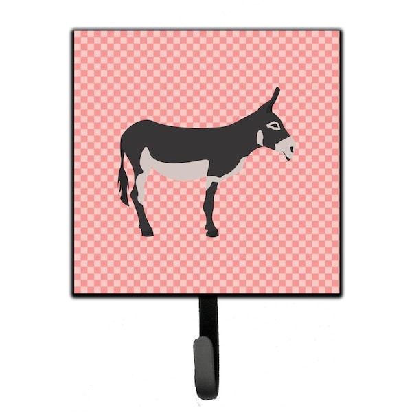 Carolines Treasures American Mammoth Jack Donkey Pink Check Leash or Key Holder - BB7844SH4