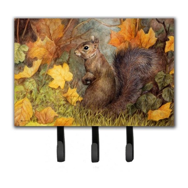 Jensendistributionservices Grey Squirrel in Fall Leaves Leash or Key Holder - MI1720026